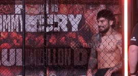 HEATED LOGAN PAUL VS DILLIAN DANIS FACE OFF IN THE CAGE AT THE WEIGH IN