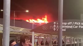 Luton Airport flights suspended after fire breaks out in car park, UK