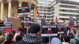 Massive Palestine solidarity protest kicks off in central London