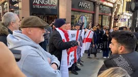 Violent fight breaks out between far-right counter-protesters and pro-Palestine protesters in London