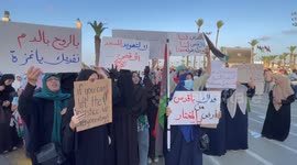 Libyans stage massive demonstrations in support of Palestinians