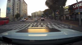 Car Carries On After Swerving Into Curb
