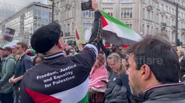 Protesters march for Palestine in London, UK