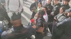 Arrests and tension with the police as all demos for Palestine are forbidden in France after the terror attack of the Hamas in Israel, Paris, République, France. 13 oct 2023.