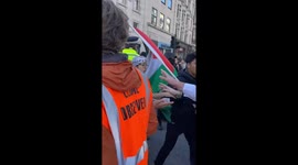 Kicking Off - Palestine Protesters fighting with the police on the streets of London
