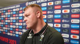 Dewi Lake reacts to Wales World Cup exit in Marseille, France