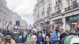 Pro-Palestinian march amid escalating Israel-Hamas war london video by roger alcron