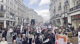 Pro-Palestinian march amid escalating Israel-Hamas war london video by roger alcron