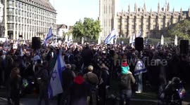 Vigil held in Parliament Square by the Israeli Community in London, UK