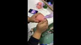 Sewing Hair Onto a Doll's Head