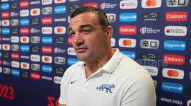 Augustin Creevy reacts as Argentina progress to the Rugby World Cup semi final