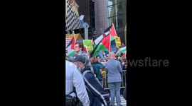 Pro-Palestinian Rally Takes Place in New York, NY, USA