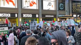 Thousands of pro-Palestinian protesters rally through New York, NY, USA