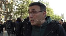 Palestinian supporter calls Israel attack tragic but says situation in Gaza is beyond description in London, UK