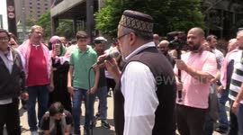 Prayer at Demonstration in support of Palestine in Sao Paulo, Brazil