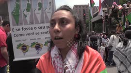 Demonstration in support of Palestine Takes Place in Sao Paulo, Brazil