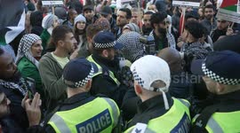 'Shame on you,' chant crowd as young man arrested during pro-Palestine rally in London