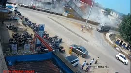 Under-construction overpass collapses in western India