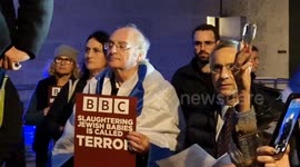 'From the river to the sea, Hamas loves the BBC', say British-Israelis in London protest against broadcaster