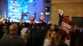 Supporters of Israel chant,