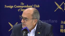Waleed Siam Palestinian ambassador to Japan speaks during a news conference at The Foreign Correspondents' Club of Japan (FCCJ)