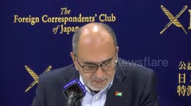 Waleed Siam Palestinian ambassador to Japan speaks during a news conference at The Foreign Correspondents' Club of Japan (FCCJ)
