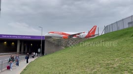 Easyjet aircraft towed near Luton Airport runway as flights set to resume after car park fire