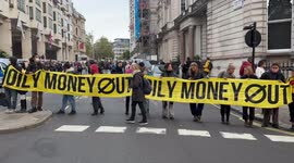 Greta Thunberg joins Extinction Rebellion protest outside Intercontinental London Hotel