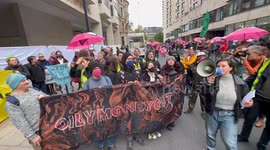 Greta Thunberg joins Extinction Rebellion protest outside Intercontinental London Hotel