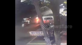 Five injured after drunk driver smashes car into scooters in China
