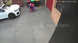 Superhero scopes out Aussie's home: Spider-Man balloon whipped around property by wind