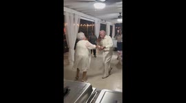 Grandparents busting moves on the dance floor with passionate bachata performance