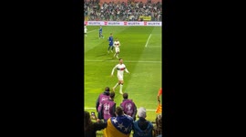 Cristiano Ronaldo nearly gets in harm's way from pitch invader