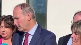 Taniste Micheal Martin speaks about Israel conflict on visit to Galway, Ireland