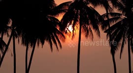 Stunning sunset captured in West Sumatra, Indonesia, on October 18, 2023.