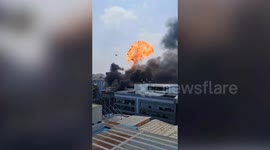 Huge explosion and fire at building in Koramangala in southern India