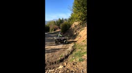 Hill Climb Attempt Rolls ATV