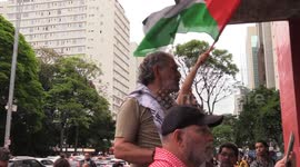 Pro-Palestine Demonstration Is Held in Sao Paulo, Brazil