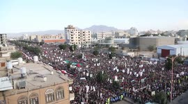 Thousands of Yemenis rally in capital to support Palestine amid conflict