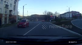 Truck Breaks and Pulls Traffic Lights Down