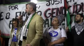 Pro-Palestinian demonstration in Sao Paulo, Brazil
