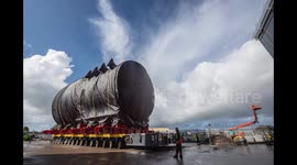 Incredible scenes show Royal Navy's new nuclear submarine moved along UK streets