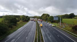Video shows aftermath of severe incident on M4 leaving lorry overturned