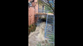 Porterbrook river in Sheffield struggling to handle the rain run off from higher ground