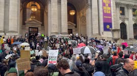 Protesters in New York City call for cease fire in Gaza Strip.