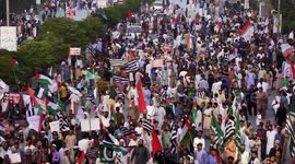 Pakistanis rally in Karachi City, Pakistan to support Palestinians