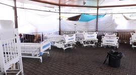 Hospital Sets Up Makeshift Treatment Rooms in Gaza, Palestine