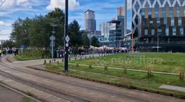 Free Palestine Protest, Outside The BBC's Manchester Studio.