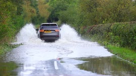 Compilation of motorists driving through Storm Babet floods in Yorkshire