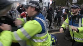 Scuffles erupt and missiles thrown following pro-Palestinian protest march in Central London